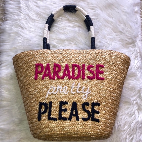 Handbags - NWOT “PARADISE PRETTY PLEASE” straw purse